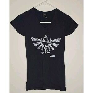 Legend of Zelda Skyward Sword Girls Top Cap Sleeve Medium Black